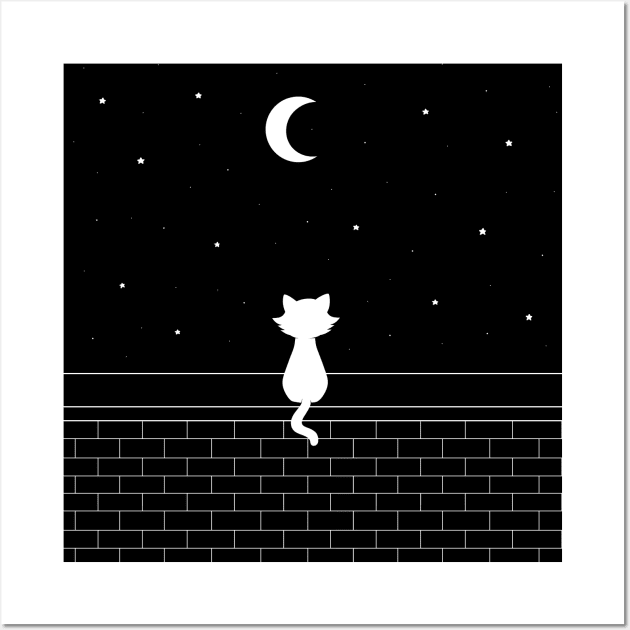 Cat in the night Wall Art by KammyBale